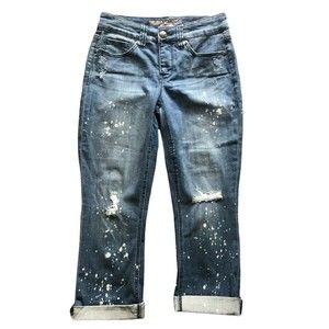Melissa McCarthy Seven 7 Sz 4 Slimming Silhouette Ankle Boot Distressed Jeans